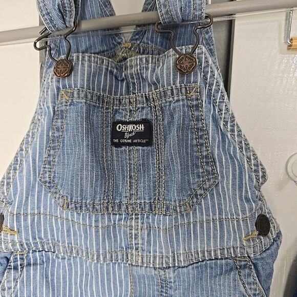 Oshkosh‎ Bgosh 2T Toddler Conductor Stripe Shortalls Polka Dot Overalls Vestbak - Picture 6 of 9